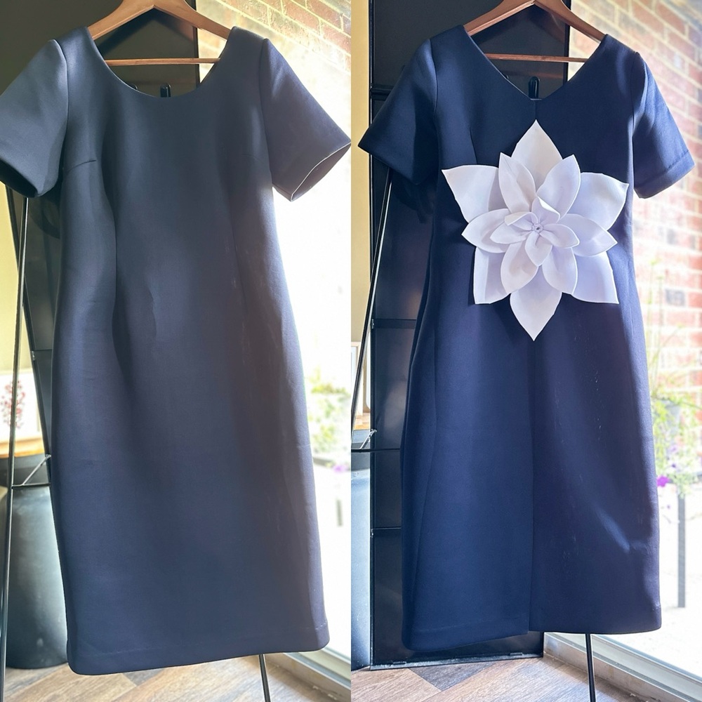 Black Midi Dress with Short Sleeves
